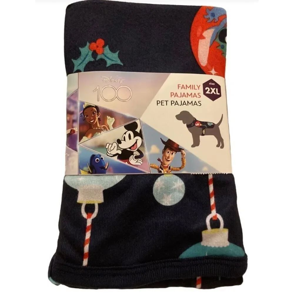 Nwt 2XL Disney Family Dog and Cat Pet Pajamas Winter Christmas